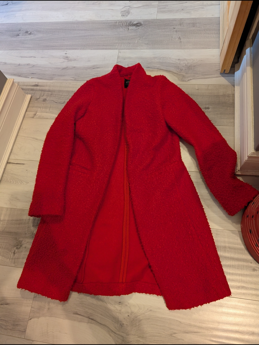 Red Women's  Coat - Classic Open Front Jacket